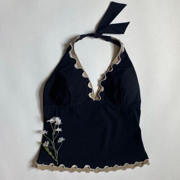 Black halter swim top - Picture 1 of 8
